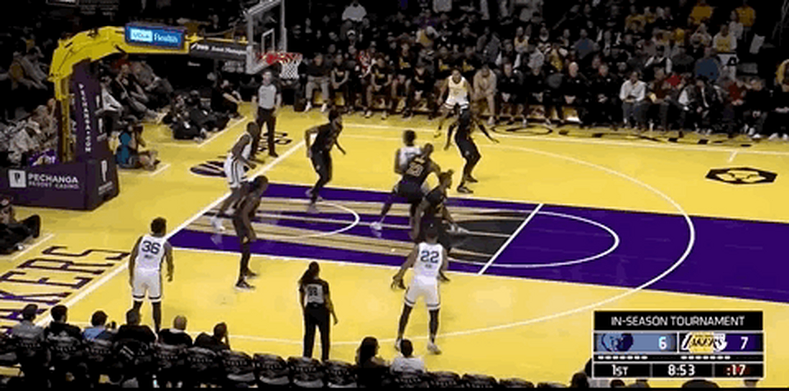 广东队鏖战灰熊，詹姆斯扛起全队